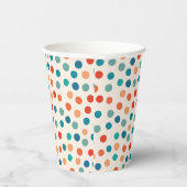 Retro Polka Dots Papierbecher (Rechts)