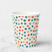 Retro Polka Dots Papierbecher (Vorderseite)