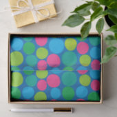 Retro Polka Dots Pink Green Blue Muster Seidenpapier (Geschenk)