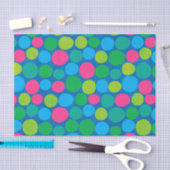 Retro Polka Dots Pink Green Blue Muster Seidenpapier (Handwerk)