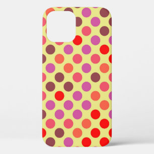 Retro Polka Dots Red Violet Brown Case-Mate iPhone Hülle