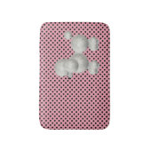 Retro Polka Dots und Poodle Bath Mat Badematte (Vorderseite Vertikal)