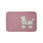 Retro Polka Dots und Poodle Bath Mat Badematte (Vorderseite)