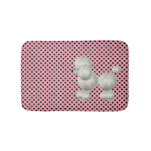Retro Polka Dots und Poodle Bath Mat
