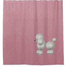 Retro Polka Dots und Poodle Duschvorhang
