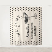 Retro Polka Junggeselinnen-Abschied Hintergrundcoc Wandteppich (Vorderseite)