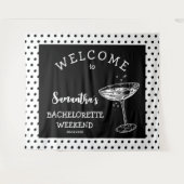 Retro Polka Junggeselinnen-Abschied Hintergrundcoc Wandteppich (Vorderseite (Horizontal))