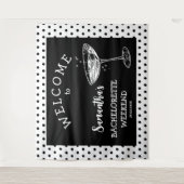 Retro Polka Junggeselinnen-Abschied Hintergrundcoc Wandteppich (Vorderseite)