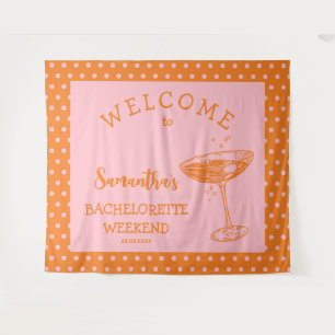 Retro-Polka-Junggesellinnen-Abschiedsparty-Cocktai Wandteppich