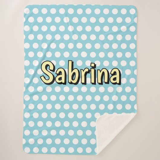 Retro-Polka-Punkt-50er-Stil Sherpadecke (Vorderseite)