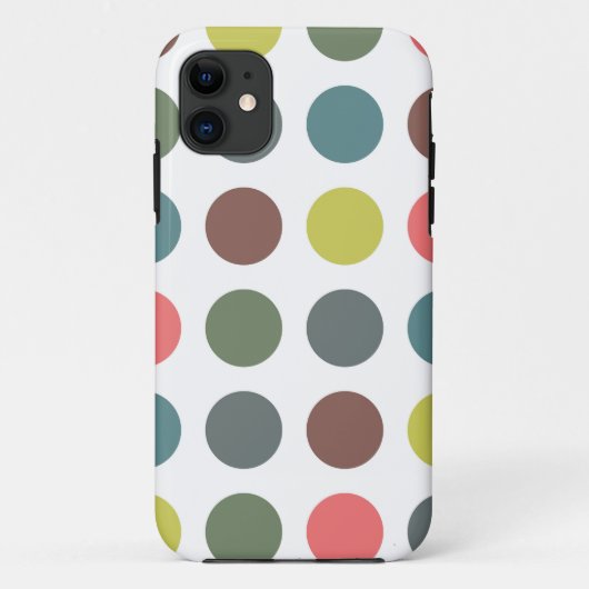 Retro-Polka-Punkte Case-Mate iPhone Hülle (Rückseite)