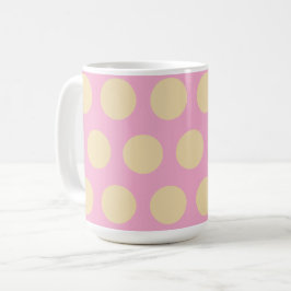 Retro-Polka-Punkte-Design in Rosa und Gelb Kaffeetasse