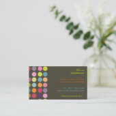 Retro-Polka-Punkte/Deuchhintergrundfarbe Visitenkarte (Stehend Vorderseite)