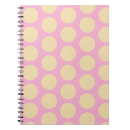 Retro-Polka-Punkte rosa und gelbes Design  Notizblock