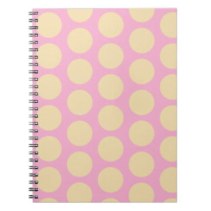 Retro-Polka-Punkte rosa und gelbes Design  Notizblock