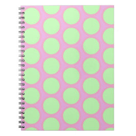 Retro-Polka-Punkte rosa und grünes Design  Notizblock