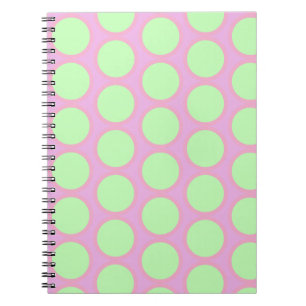Retro-Polka-Punkte rosa und grünes Design  Notizblock