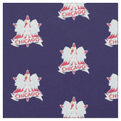 Retro polnischer weißer Eagle Stern Chicagos Stoff (Nahaufnahme)