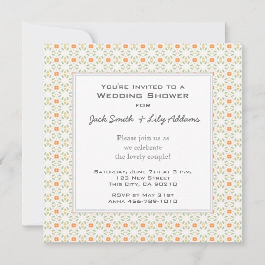 Retro Polterabend-Einladung - Orange Einladung (Vorderseite)