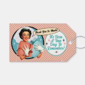 Retro Polterabend Gefallen Geschenktasten Geschenkanhänger (Vorderseite (Horizontal))