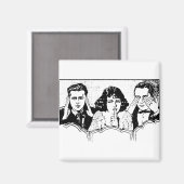 Retro Polyamory - Throuple - Spooning - Trial Magnet (Vorderseite/Rückseite)