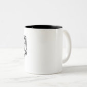 Retro Polyamory - Throuple - Spooning - Trial Zweifarbige Tasse (VorderseiteRechts)