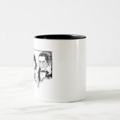 Retro Polyamory - Throuple - Spooning - Trial Zweifarbige Tasse (Mittel)