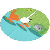 Retro Polyester Weihnachtsbaumdecke (Schrägansicht)