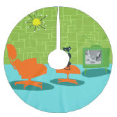 Retro Polyester Weihnachtsbaumdecke (Vorderseite)