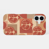 Retro Pomegranate Geometric Print iPhone 16 Hülle (Rückseite (Horizontal))