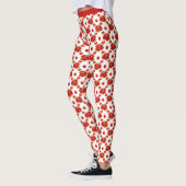 Retro Pomegranate Red Frucht Orchard Muster Leggings (Links)