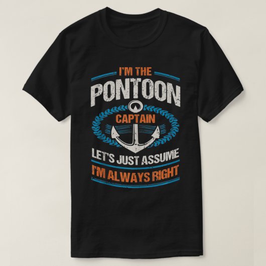 Retro Pontoon Boat Eigentümer Geschenk ich bin der T-Shirt (Design vorne)