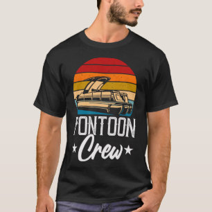 Retro Pontoon Crew Men Funny Boat Bootsmann T-Shirt