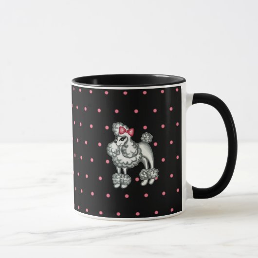 Retro Poodle Coffee Tasse (Rechts)