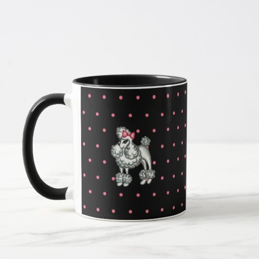 Retro Poodle Coffee Tasse (Links)