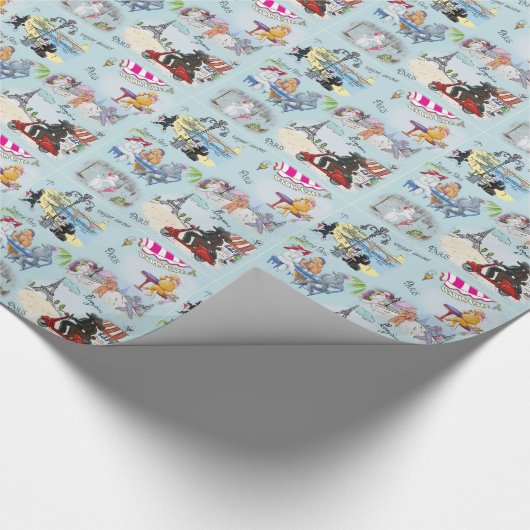 Retro Poodle Collage Geschenkpapier (Ecke)