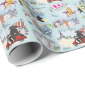 Retro Poodle Collage Geschenkpapier (Rolleneckpunkt)