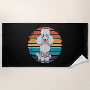 Retro Poodle Lover Dog Geschenke für Poodle Besitz Strandtuch