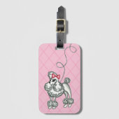 Retro Poodle Luggage Tag Gepäckanhänger (Vorderseite Vertikal)