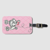 Retro Poodle Luggage Tag Gepäckanhänger (Vorderseite (Horizontal))