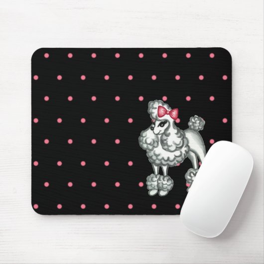 Retro Poodle Mousepad (Mit Mouse)