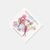 Retro Pool Girls Bachelorette Party Serviette (Ecke)