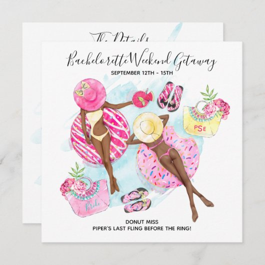 Retro Pool Girls - The Restaurant Bachelorette Save The Date (Vorne/Hinten)