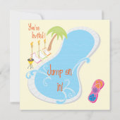 Retro Pool-Party Einladungen (Rückseite)