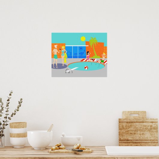 Retro Pool Party Poster (Küche)