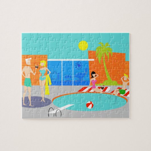 Retro Pool Party Puzzle (Horizontal)