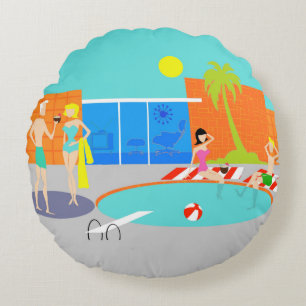 Retro Pool-Party-rundes Kissen