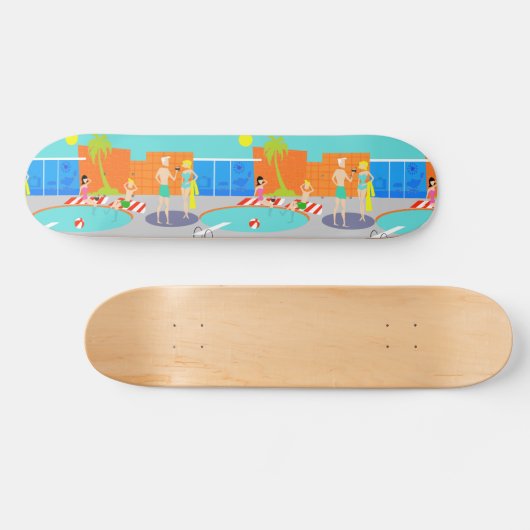 Retro Pool Party Skateboard (Horizontal)