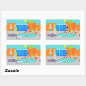 Retro Pool Party Sticker (Blatt)