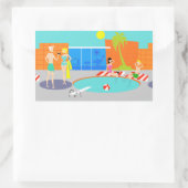 Retro Pool Party Sticker (Tasche)